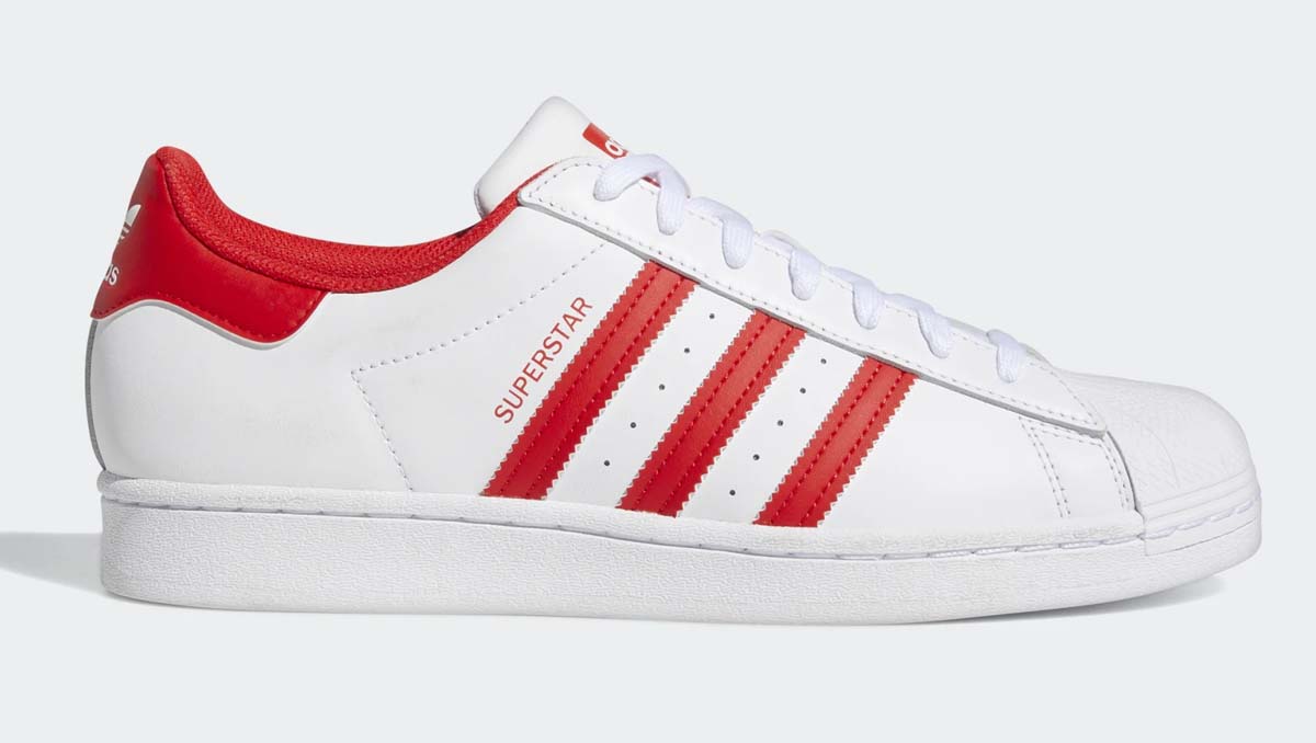Adidas Superstar White And Red