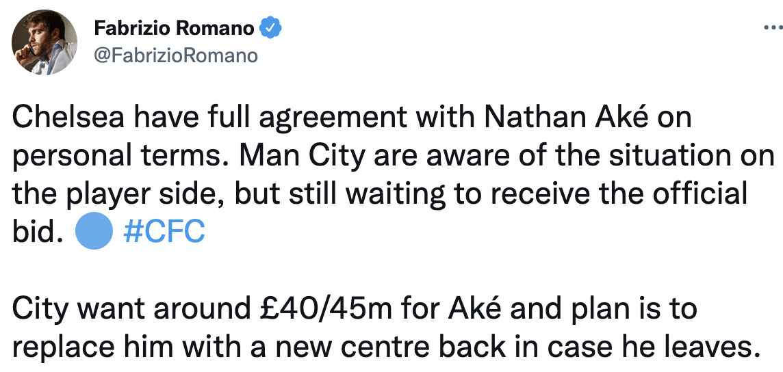 Chelsea FC transfer news Ake