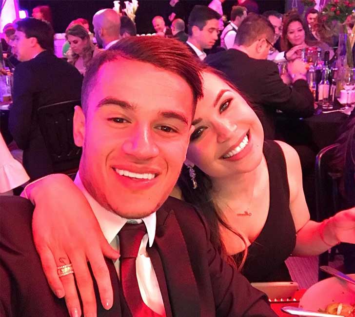 Philippe Coutinho and his wife Aine