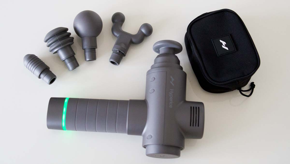 The Hypervolt 2 and its head attachments