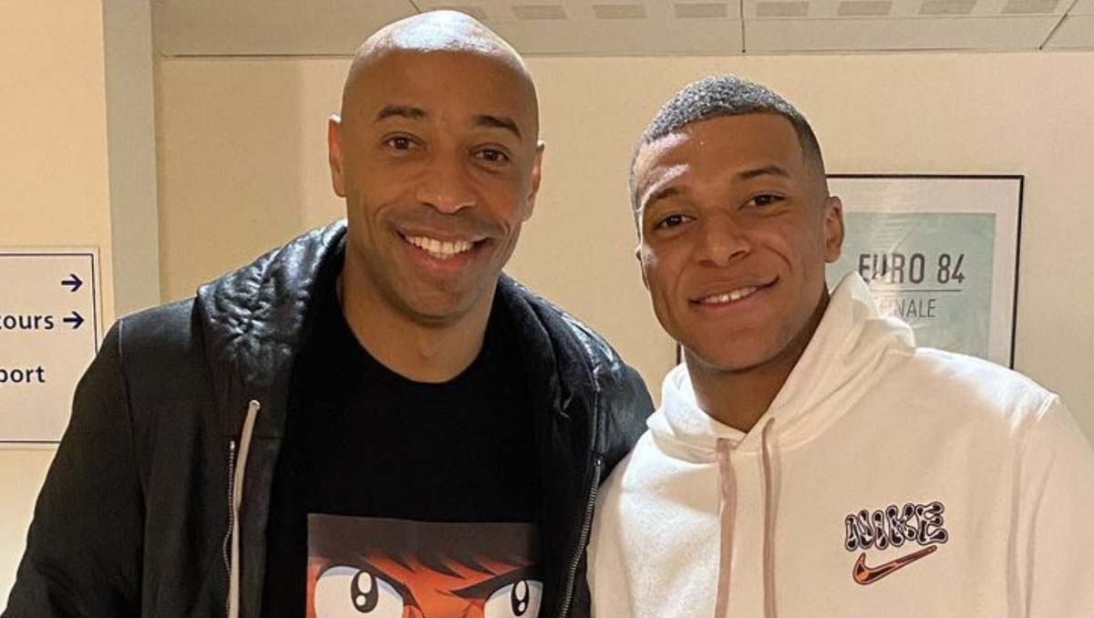 Kylian Mbappe with Thierry Henry