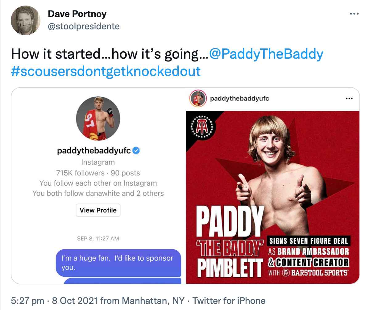 Paddy Pimblett Barstool Sports